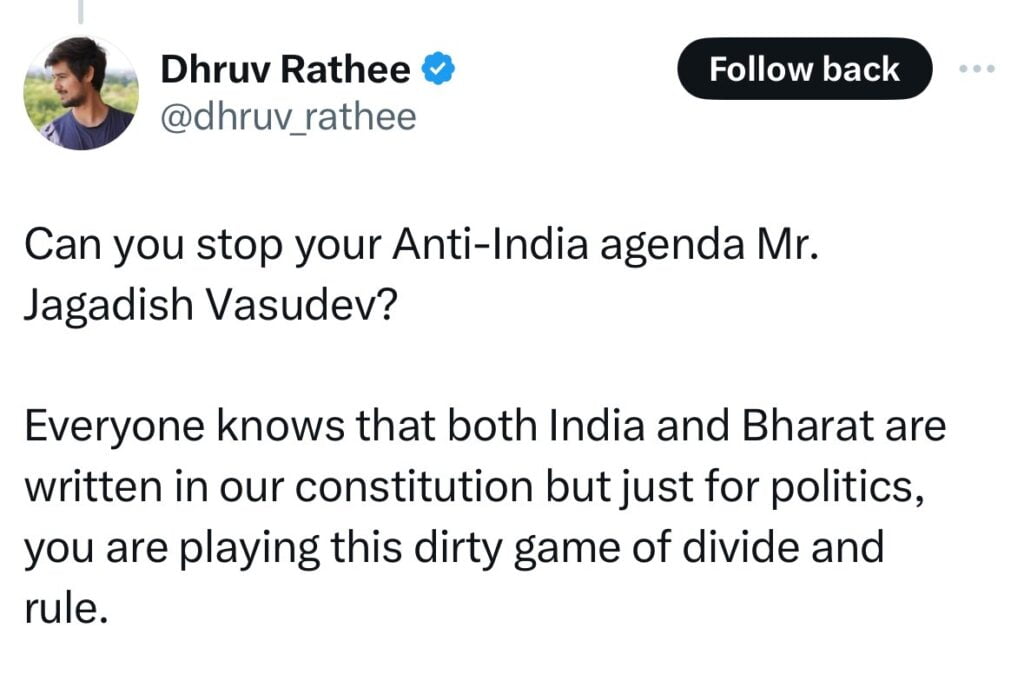 Dhruv Rathee Tweet